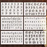 8Pcs Calligraphy Letter Stencils Gothic Font Alphabet Number for DIY Crafts