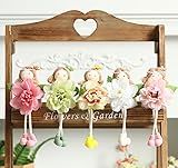 Enanal Spring Fairy Figurines, 5pcs 7.3inch Pastel Color Fairy Statue Holding Artificial Flowers for Spring Floral Party Decor, Easter Home Tabletop Ornaments, Fairy Garden Party Supplies