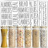 Talented Kitchen 136 Kitchen Sticker Labels for Food Containers - Varied Sizes, Black Text on Clear Background - Waterproof Labels for Jars & Storage
