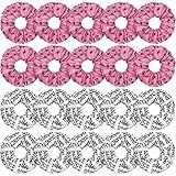 20 Pcs Dance Hair Scrunchies Dance Gift Gymnastics Elastics Hair Ties Accessories for Gymnast Dancer Ballet Team Women (Ballet Pattern, White, Pink)