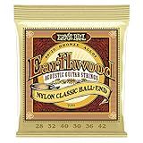 Ernie Ball Folk Nylon Clear & Gold Ball-End 80/20 Bronze Acoustic Guitar Strings, 28-42 Gauge (P02069)