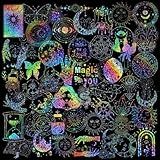 100Pcs Holographic Glitter Holographic Stickers Set Waterproof Shiny Adhesive Decorative Stickers for Water Bottles Cup Stickers Phone Case Albums Journaling for Adult