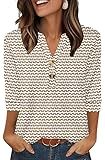 OFEEFAN Women Fall Clothes Spring Tops for Women Summer Outfits Women's Clothing Dressy Casual Stripe L