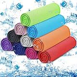 MENOLY 10 Pack Cooling Towels, Cooling Towels for Neck and Face, Sweat Microfiber Towel Soft Breathable Towel for Gym, Yoga, Camping, Running, Fitness, Workout & More Activities