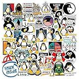 Linux Stickers 62pcs Work Decals Aesthetic Waterproof Vinyl Pack Stickers for Water Bottle Laptop Adults Phone Skateboard DIY Decorative Supplies Activities Party