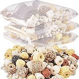 Timgle 3 Bags Bio Balls Ceramic Rings Set 1500 g Total 3.3 lb Aquarium Filter Media with Mesh Bag Ceramic Rings for Aquarium Filter Pond and Fish Tank Accessories Decorations