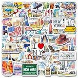 HomSeon 200PCS US State Travel Stickers for Scrapbook Journal, USA City Travel Stickers US National Park Landmarks Cultural Stickers for Luggage Souvenirs Gifts Water Bottle Laptop
