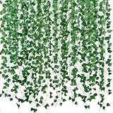Freyalife Fake Vines for Room Decor(12 Pack 84 Feet) Aesthetic Artificial Plant Ivy Leaves Hanging Greenery Garlands for Home Bedroom Wall Wedding Christmas Party Office Patio Outdoor Garden Décor
