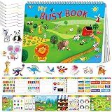 Preschool Busy Book, 30 Different Themes Activities Book, Montessori Learning Toy Educational Tool for Alphabet/Numbers/Color/Shapes/Animals/Weather/Holidays -Autism Sensory Toys for Boys & Girls