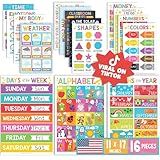 Hadley Designs 16 Educational Posters for Classroom Decor - Colorful Educational Posters for Toddlers 1-3, Toddler Learning Poster for Kids Ages 3-5, Kindergarten & Preschool Classroom Must Haves