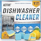 Dishwasher Cleaner And Deodorizer Tablets - 24 Pack Deep Cleaning Descaler Pods for Dish Washer Machine, Heavy Duty, Septic Safe, Natural Limescale Remover, Calcium, Odor, Smell - 12 Month Supply