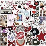 50Pcs Aesthetic Downtown Girls Stickers Pack Cool Trendy Y2K Stickers for Water Bottle Funny Waterproof Sticker for Teens Adults Vinyl Sticker for Laptop Skateboard Party Supplies(Downtown)