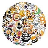 Bitcoin-Themed Graffiti Vinyl Sticker Pack (62 pcs) - Waterproof Stickers. Suitable for DIY Decoration laptops Water Bottles Guitars Journal Books Luggage case Phone case. Party Gift Stickers