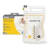 Medela Easy Pour Breastmilk Storage Bags 100 Count 7oz/210ml Disposable, Leakproof, Fast Freeze, Breast Milk Protection Recyclable & BPA Free