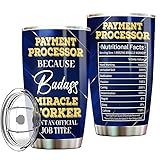 MONIZILUCKY Payment Processor Tumbler Stainless Steel 20oz With Lid, Gifts Bulks For Office Women Men Work Friends Coworker, Driking Coffee Cup For Birthday Christmas