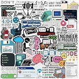 50 Pcs Programming Stickers Gifts for Kids Teens Developers Programmers Hackers Engineers, Cartoon Program Code Meme Mode Vinyl Decals for Decor Laptops Water Bottles Guitar Scrapbook