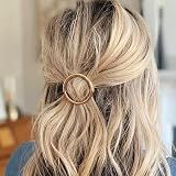 Retro Hair Clips for Women Elegant Round Clip for Hair Gold Round with Rhinestone Designs Cute Metal Hair Claws Cute Golden Loop Clips for Women Hair Claw Clip Hair Clip for Thin Hair 2PCS