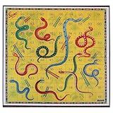 Classic Snakes and Ladders Board Game – Foldable Family Board Game with Dice & Pawns, Retro Educational Toy for Kids & Adults, Travel Portable Game Set for 2-4 Players Ages 3+