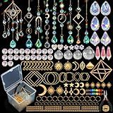 HYBEADS DIY Suncatchers, 400 pcs Sun Catchers Making Supplies Kit Art and Crafts for Adults Prism Hanging Decorative Suncatcher with Crystals Rainbow Maker for Indoor Windows Office Home Decor