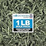MagicWater Supply Crinkle Cut Paper Shred Filler-1LB Army Green-Decorative & Protective Packaging for Bridesmaid Gifts & Bridesmaid Proposal Gifts Holiday Stuffers Birthdays Wedding & Anniversaries