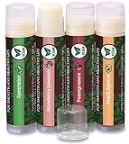 Earth's Daughter Vegan Lip Balm 4-pack, Beeswax Free Lip Balm, Natural, Organic Flavors - Assorted Flavors, Plant Based Vegan Chapstick, Moisturizer