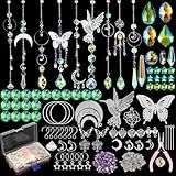 Geelin 400 pcs DIY Suncatchers Making Supplies Kit Art and Crafts for Adults Hanging Prism Sun Catcher with Crystal for Decorating Indoor Window Home Wedding Outdoor Garden