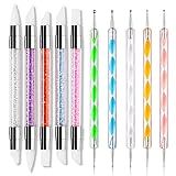 Silicone Sculpture Pen and Dotting Tool 10 Pcs Kit Double End Brushes for Nail Art Salon or at Home