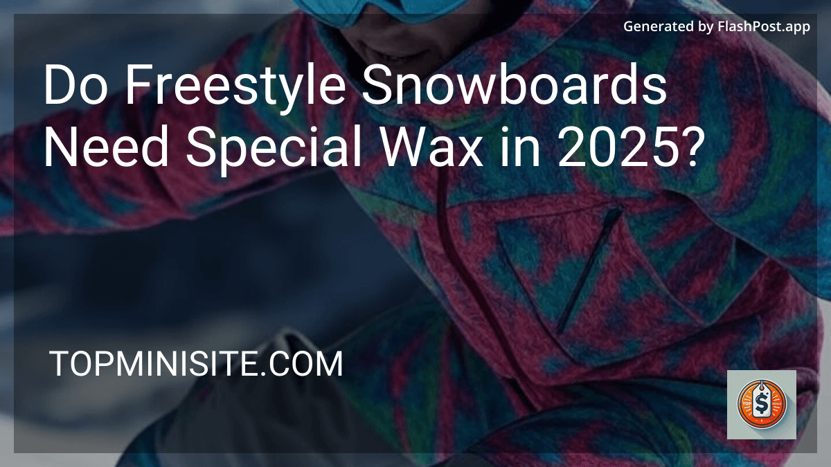 Do Freestyle Snowboards Need Special Wax in 2025? preview