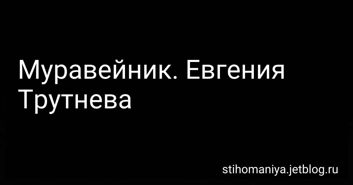 Муравейник. Евгения Трутнева preview