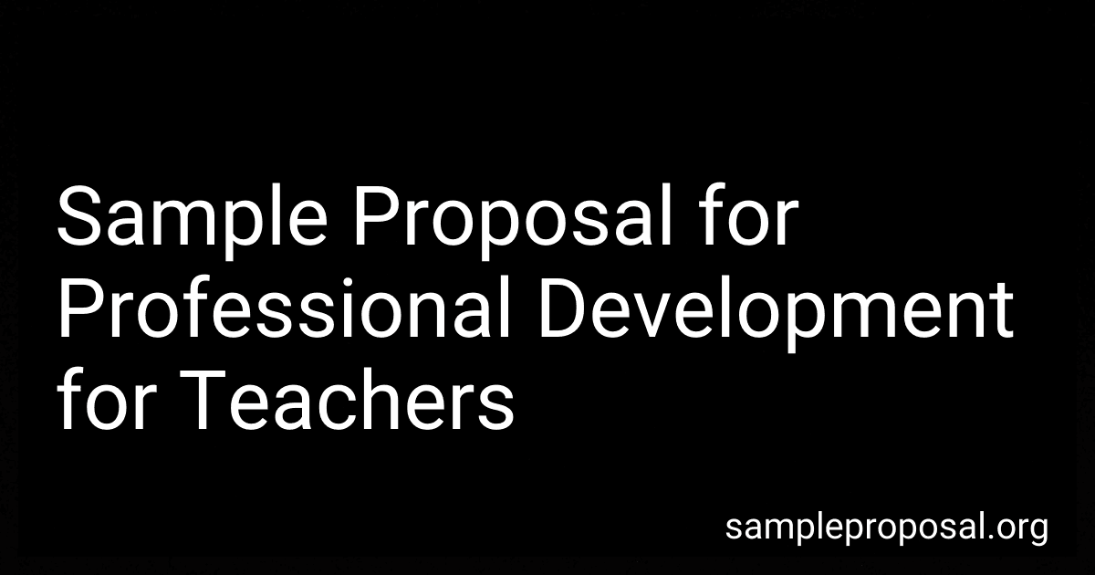 Sample Proposal for Professional Development for Teachers image