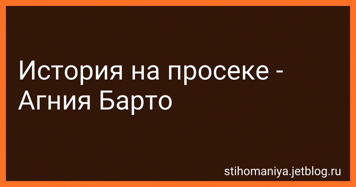 История на просеке - Агния Барто image