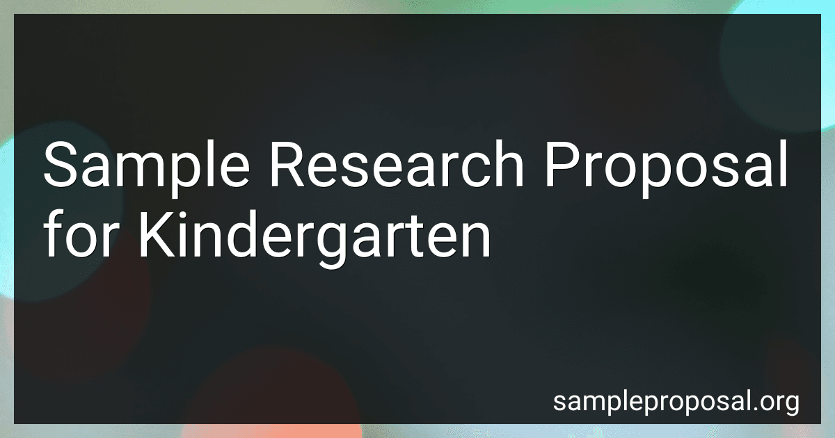 Sample Research Proposal for Kindergarten image