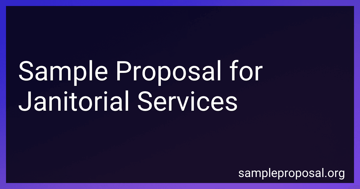 Sample Proposal for Janitorial Services image