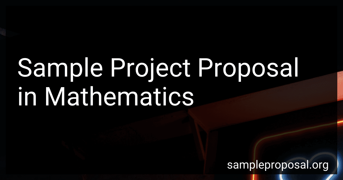 Sample Project Proposal in Mathematics image