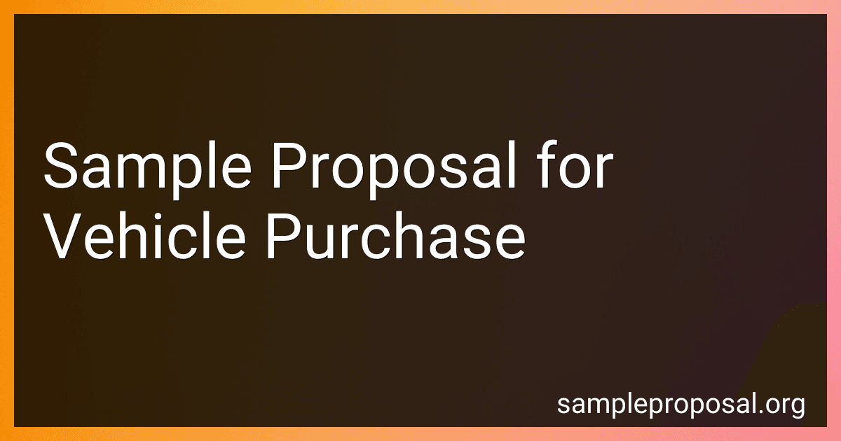 Sample Proposal for Vehicle Purchase image