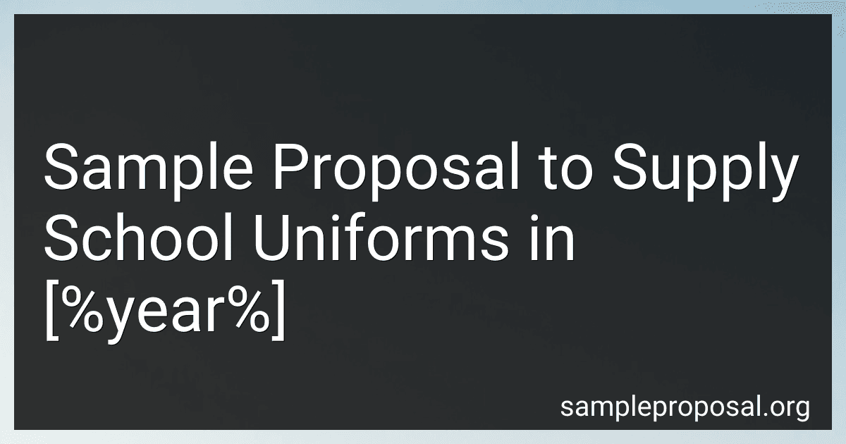 Sample Proposal to Supply School Uniforms in 2025 image