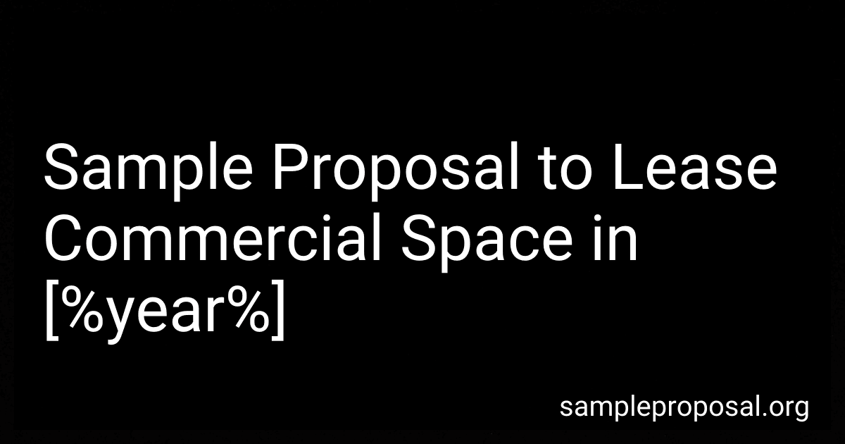 Sample Proposal to Lease Commercial Space in 2025 image
