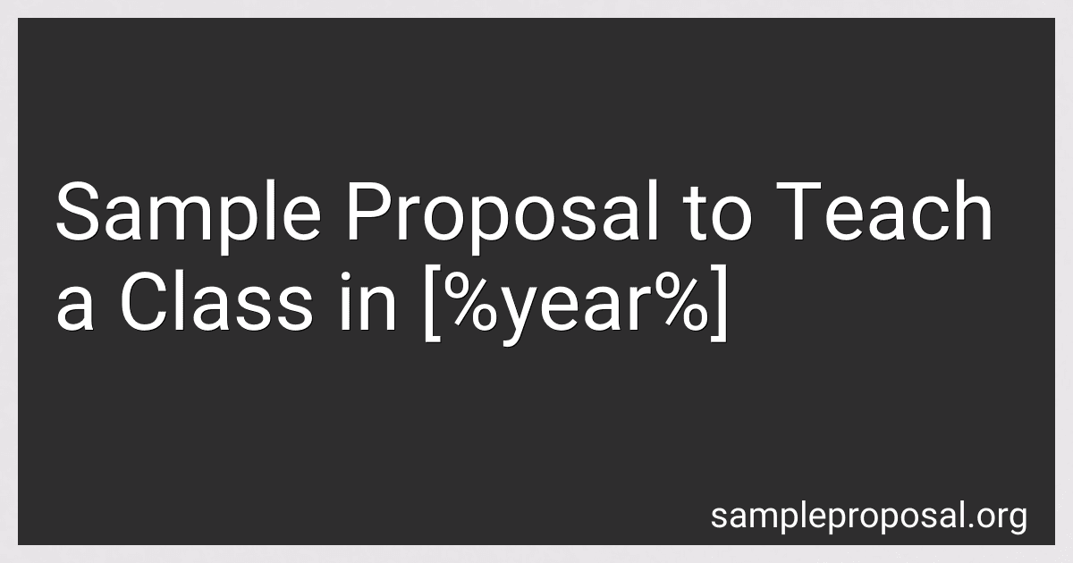 Sample Proposal to Teach a Class in 2025 image
