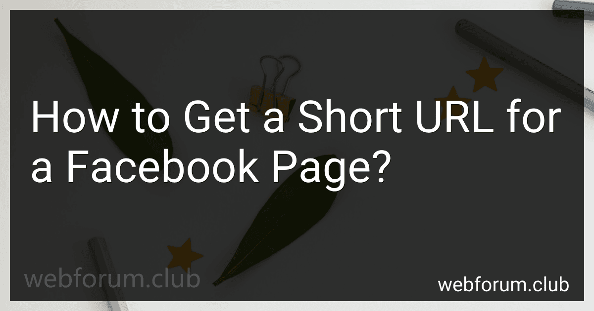 How to Get a Short URL for a Facebook Page? image