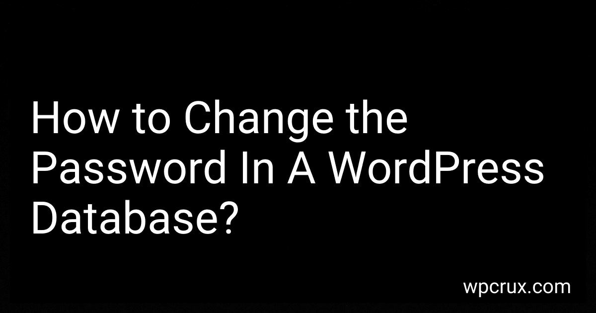How to Change the Password In A WordPress Database? image