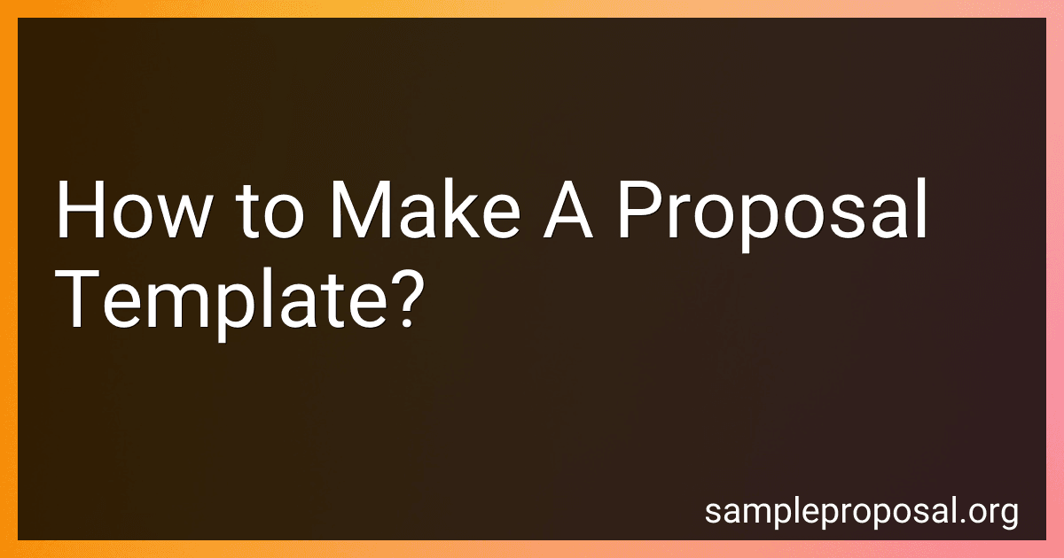 How to Make A Proposal Template? image