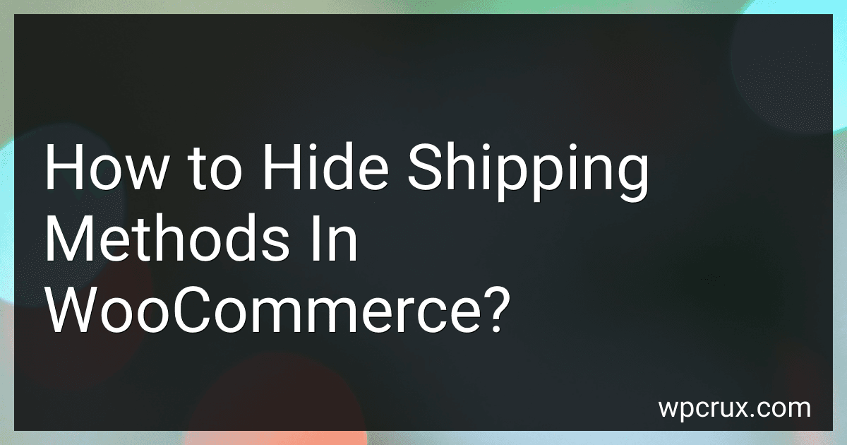 How to Hide Shipping Methods In WooCommerce? image