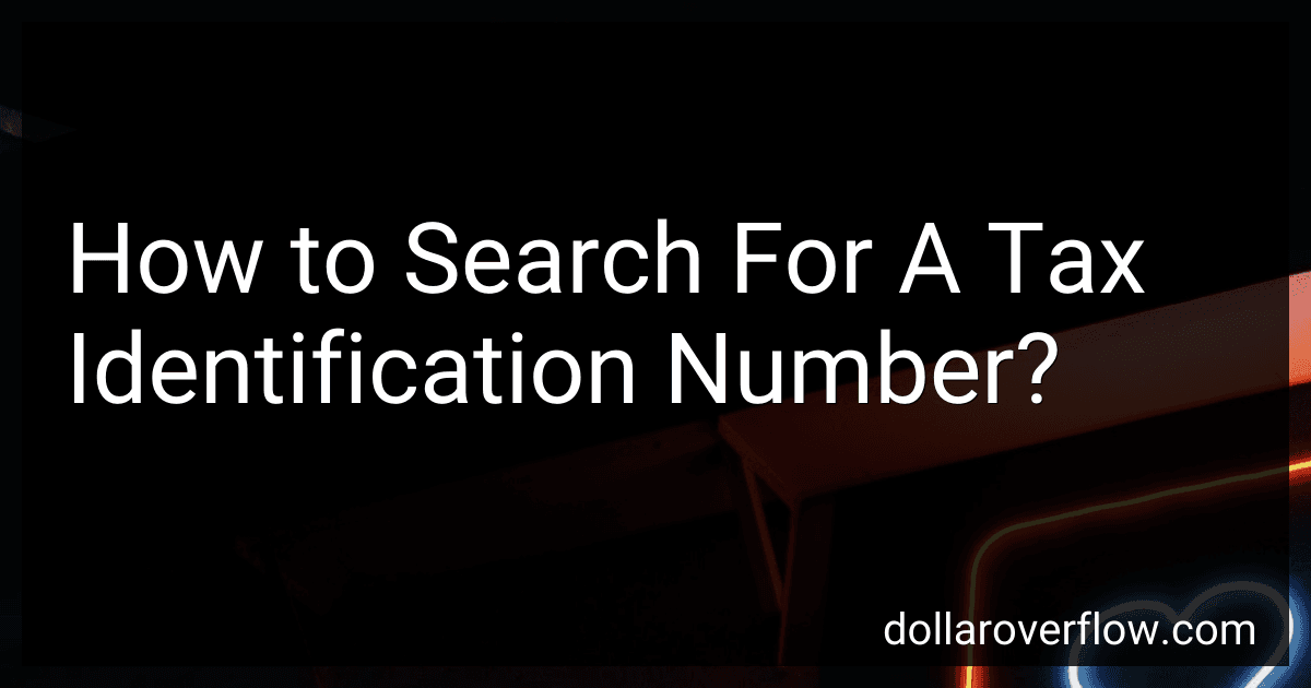 How to Search For A Tax Identification Number? image