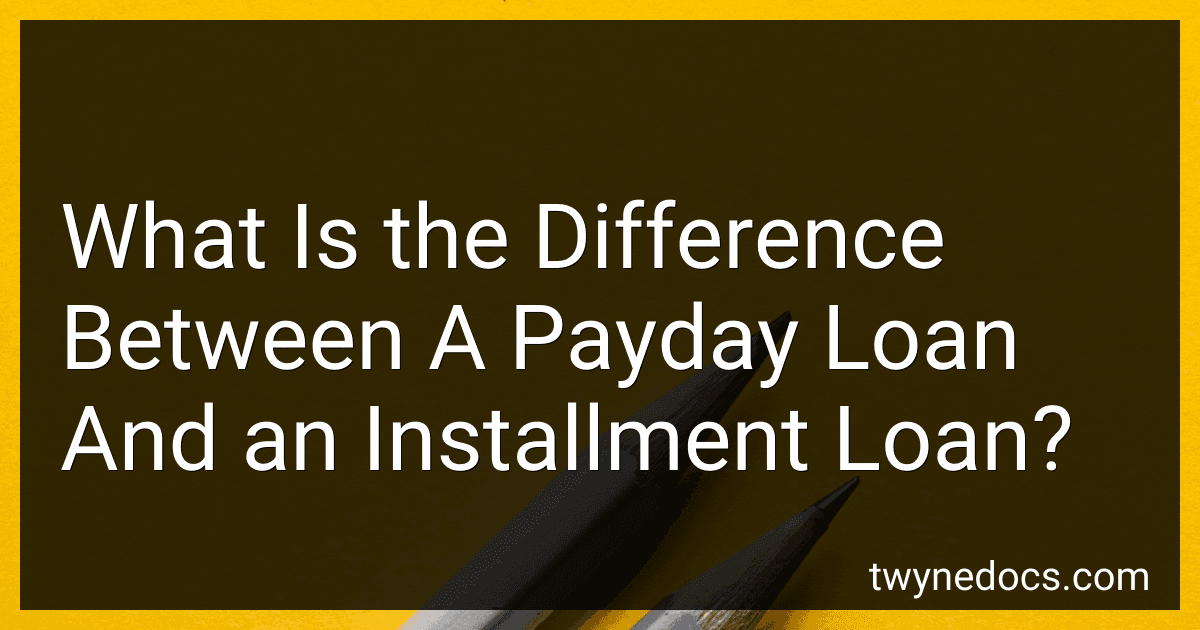 What Is the Difference Between A Payday Loan And an Installment Loan? image