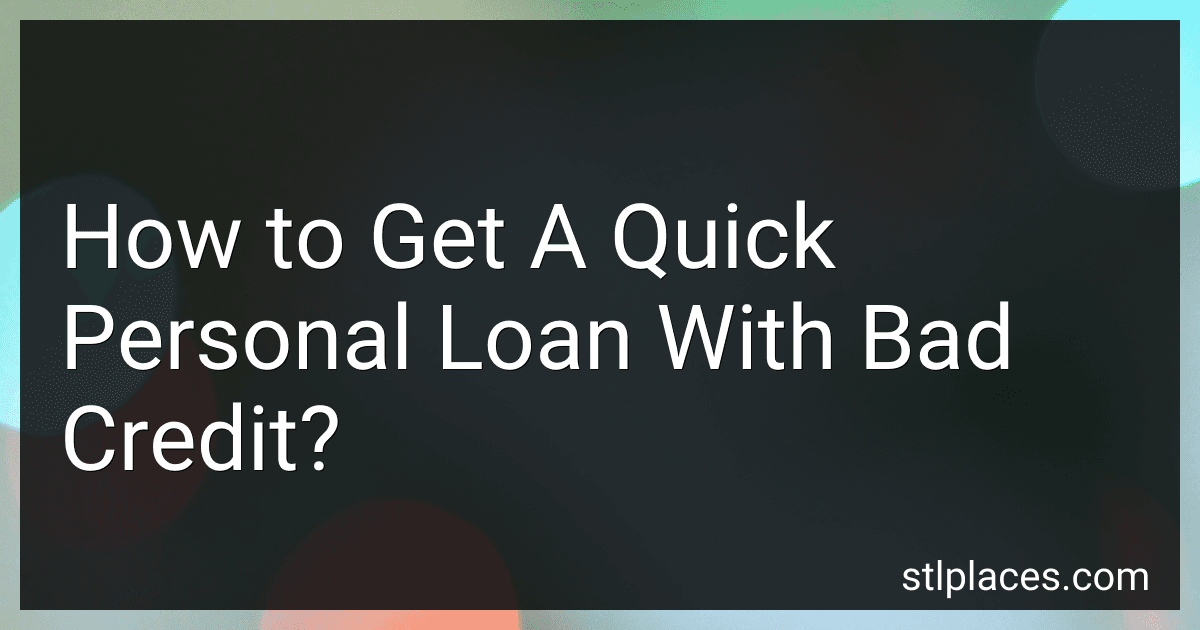How to Get A Quick Personal Loan With Bad Credit? image