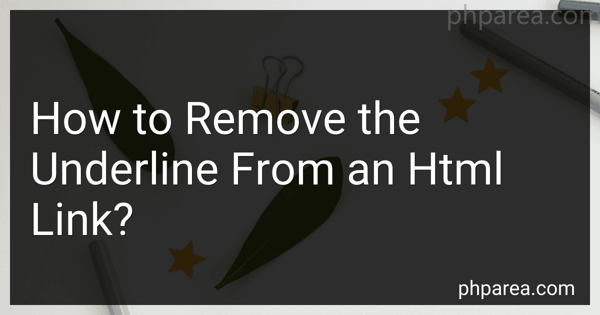 How to Remove the Underline From an Html Link? image