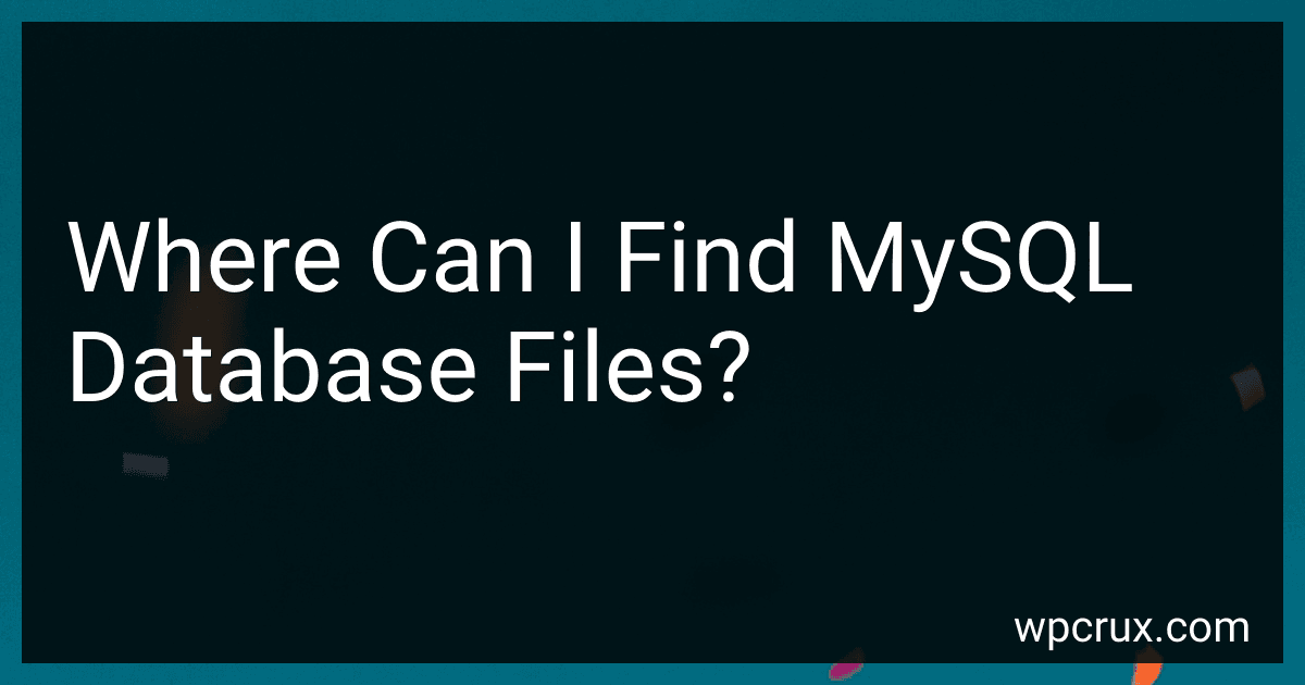 Where Can I Find MySQL Database Files? image