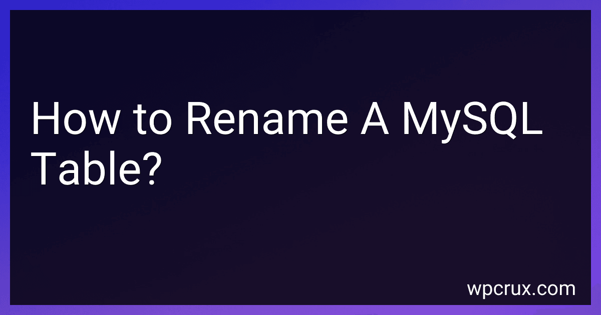 How to Rename A MySQL Table? image