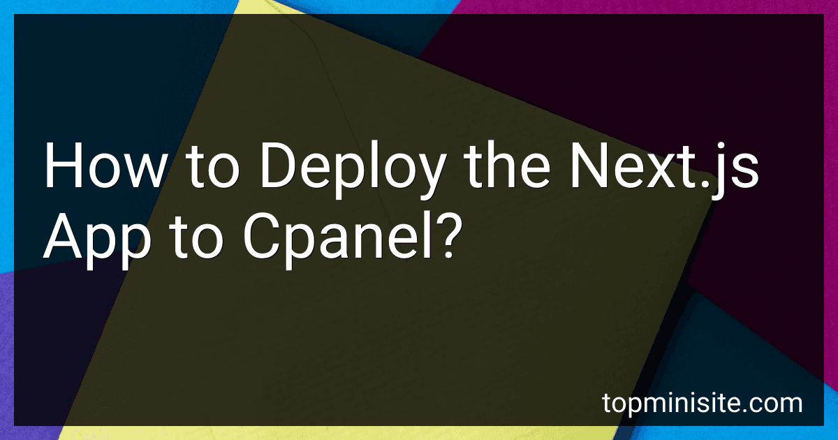 How to Deploy the Next.js App to Cpanel? image