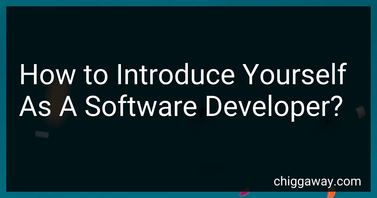 How to Introduce Yourself As A Software Developer? image